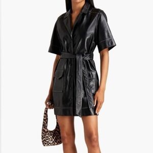 GANNI leather belted dress size 40